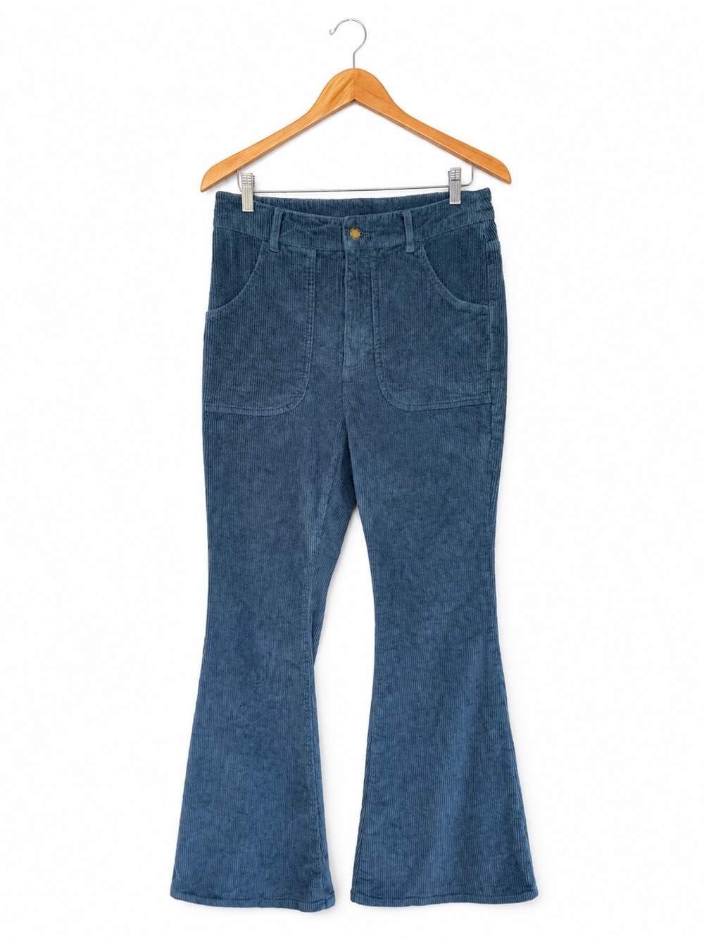 Hammies Original Blue Corduroy Bell Bottom Flare Pants 30 70s Retro
